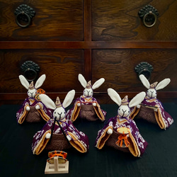 古布でつくったうさぎ雛(雛祭り お雛様 雛人形 ひな人形) その他人形