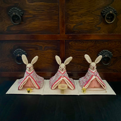 古布でつくったうさぎ雛(雛祭り お雛様 雛人形 ひな人形) その他人形