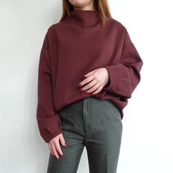 冬の新色／ダブルエアーモックネックプルオーバー〈ニュアンスボルドー〉 3枚目の画像
