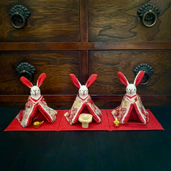 古布でつくったうさぎ雛(雛祭り お雛様 雛人形 ひな人形) その他人形