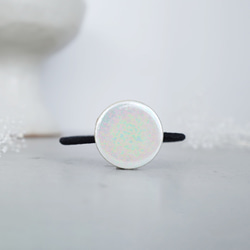 TH-101 復古珍珠美諾瓷器瓷磚髮圈 [皮革飾面背面] 第2張的照片