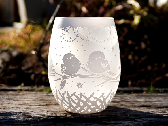 シマエナガの止まり木グラス 13枚目の画像