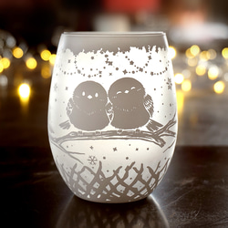 シマエナガの止まり木グラス 2枚目の画像