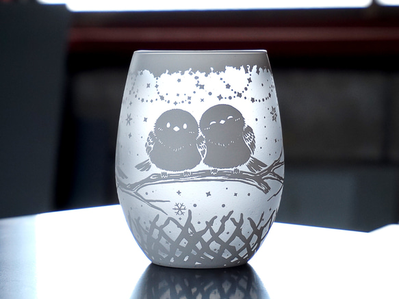 シマエナガの止まり木グラス 8枚目の画像