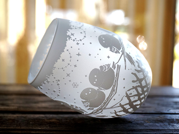 シマエナガの止まり木グラス 6枚目の画像