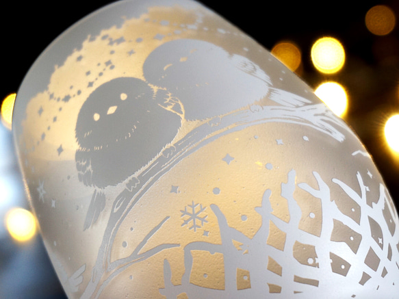 シマエナガの止まり木グラス 10枚目の画像