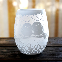 シマエナガの止まり木グラス 3枚目の画像