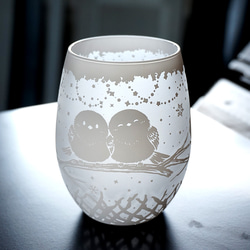 シマエナガの止まり木グラス 7枚目の画像