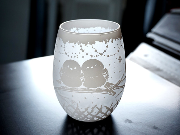 シマエナガの止まり木グラス 7枚目の画像