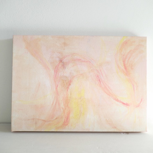 抽象画・ミクストメディア「ha re」 インテリアアートパネル・淡色