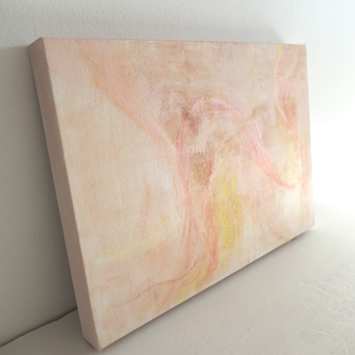 抽象画・ミクストメディア「ha re」 インテリアアートパネル・淡色