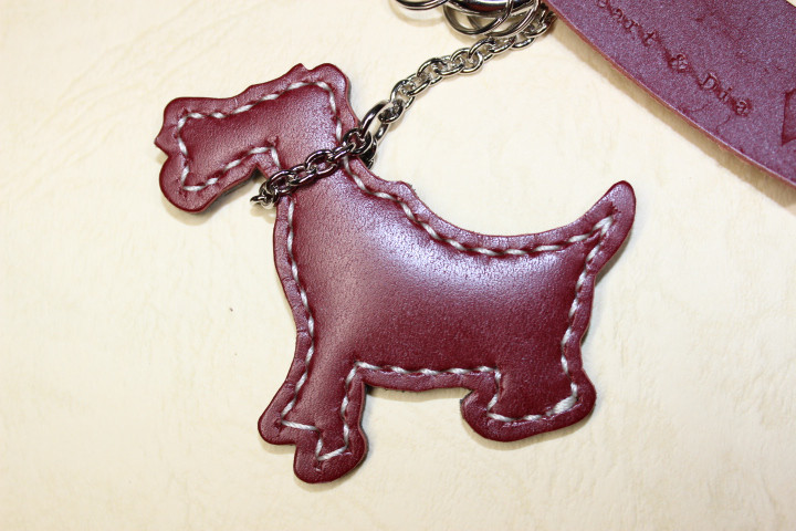 Ｈｅａｒｔ＆Ｄｉａ　手縫い　カラビナキーリングドック　ブライドルレザー（レッド）