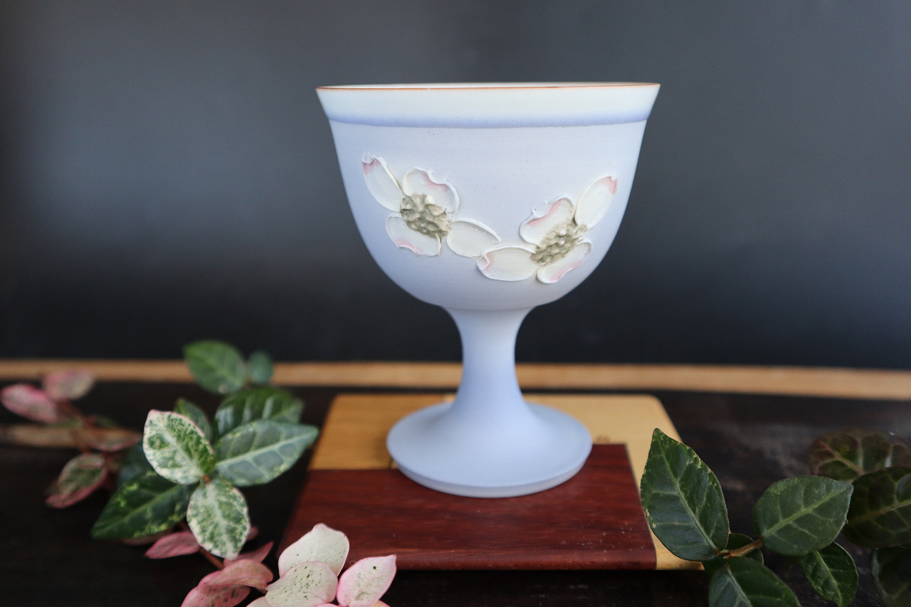 青・花水木ワイングラス