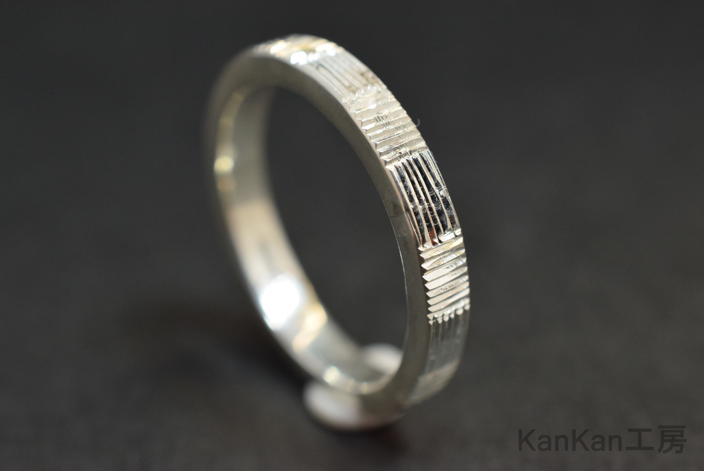 SVリング｜市松・1列｜平打ち・幅(約)3.0㎜