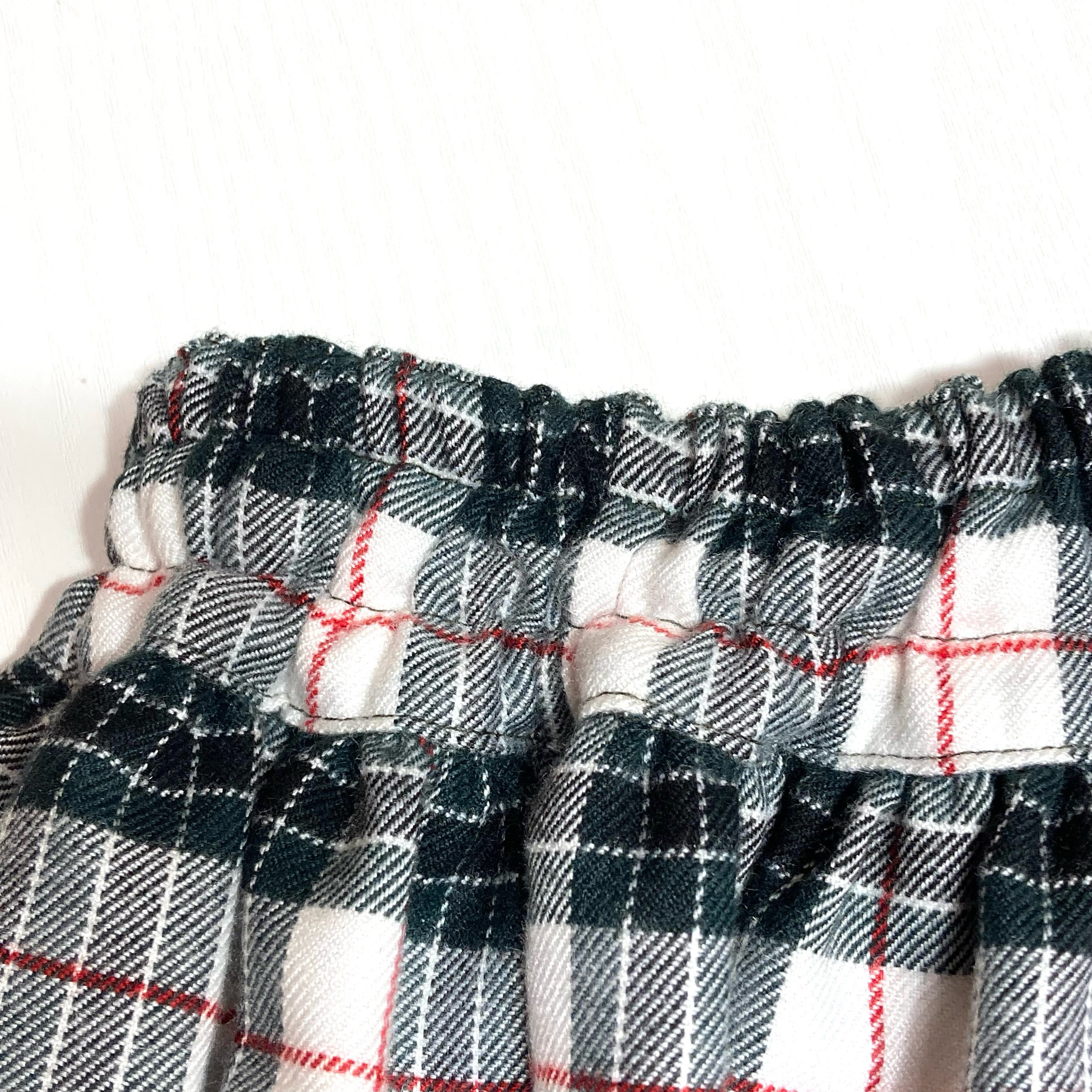 グリーンのタータンチェック＊ギャザースカート＊裏地付きby花織［Y2550］