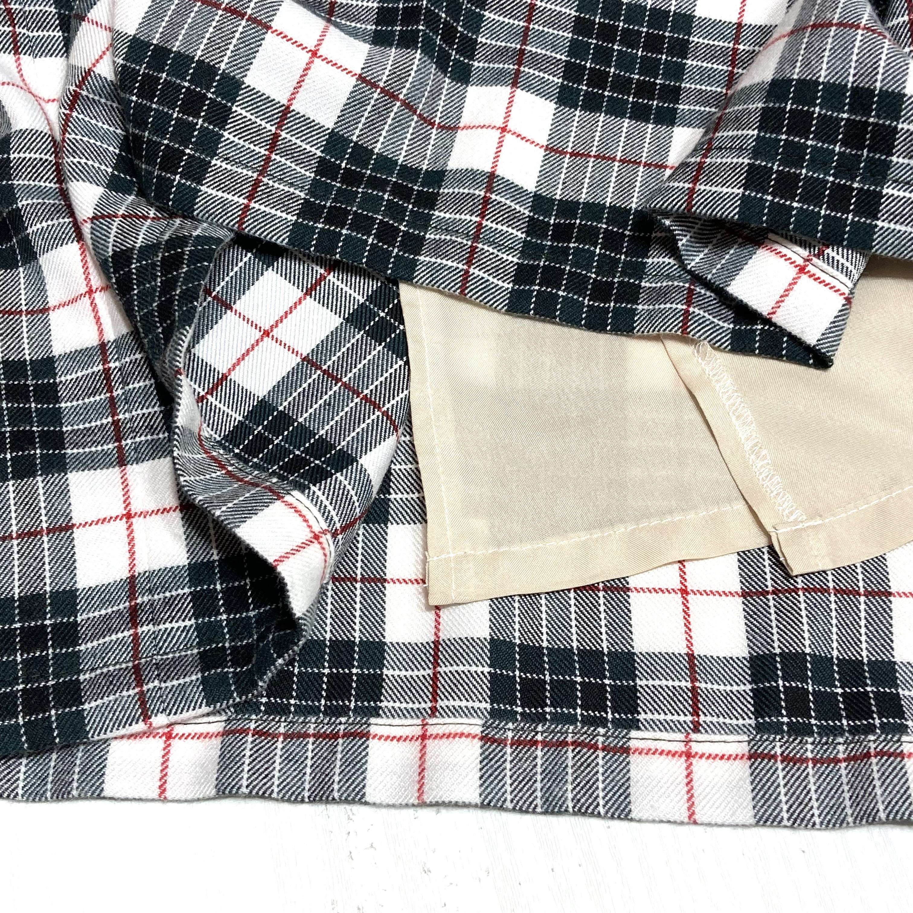 グリーンのタータンチェック＊ギャザースカート＊裏地付きby花織［Y2550］