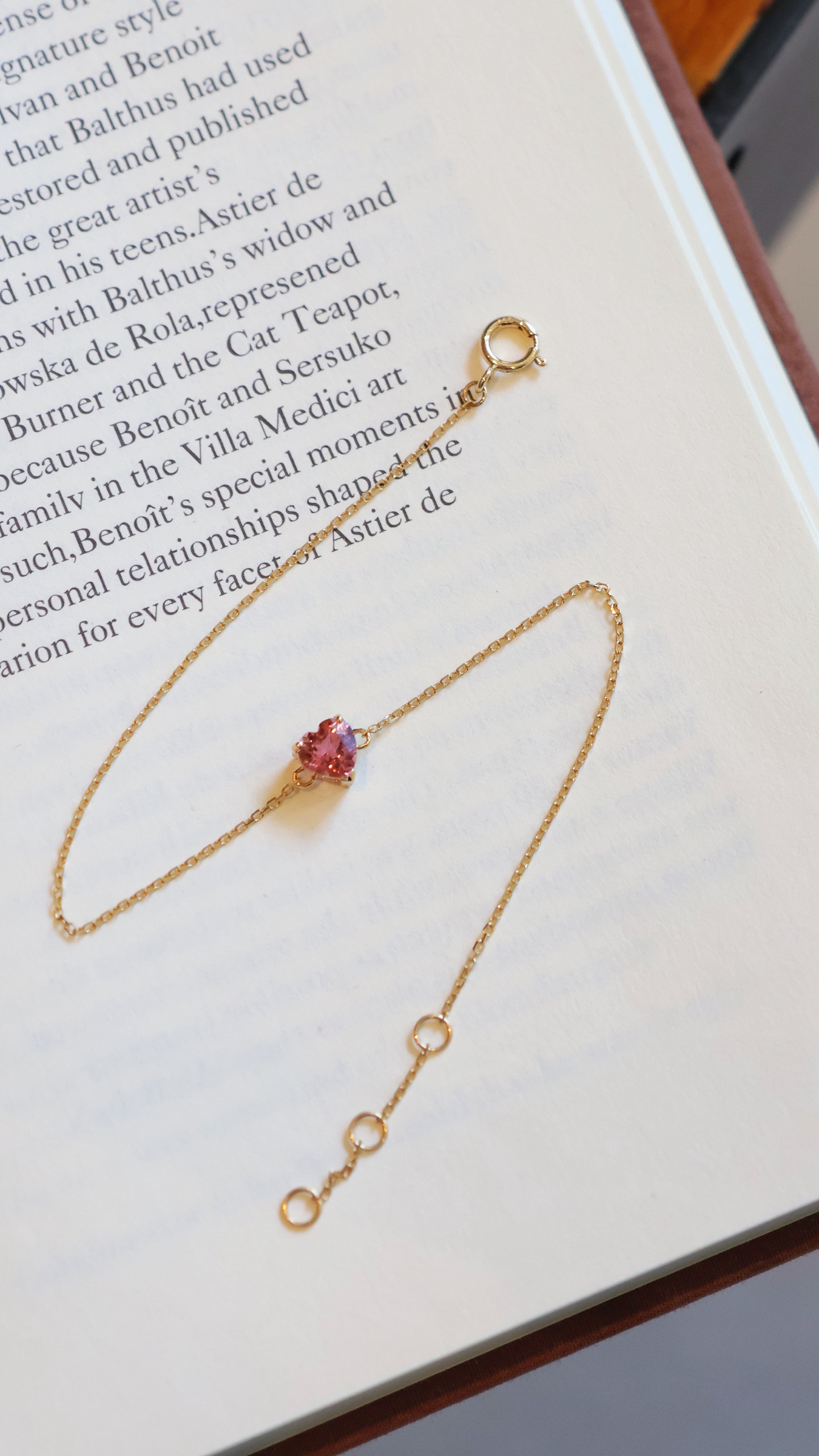 ハートモチーフ　トルマリンブレスレットk18 5701