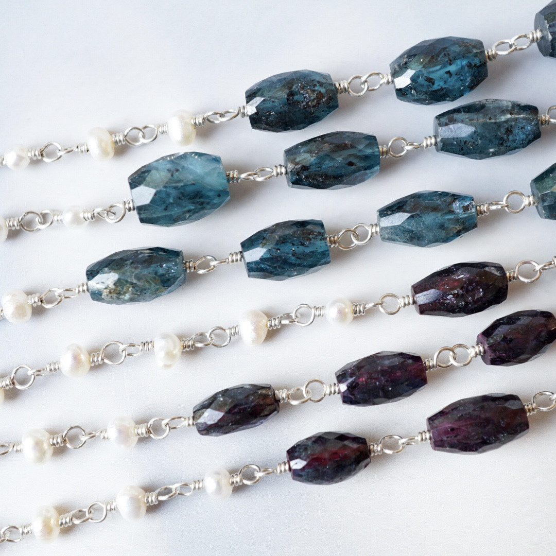 【選べる天然石】モスカイヤナイト ミスティックカイヤナイト 淡水パール ブレスレット silver925 天然石 冬