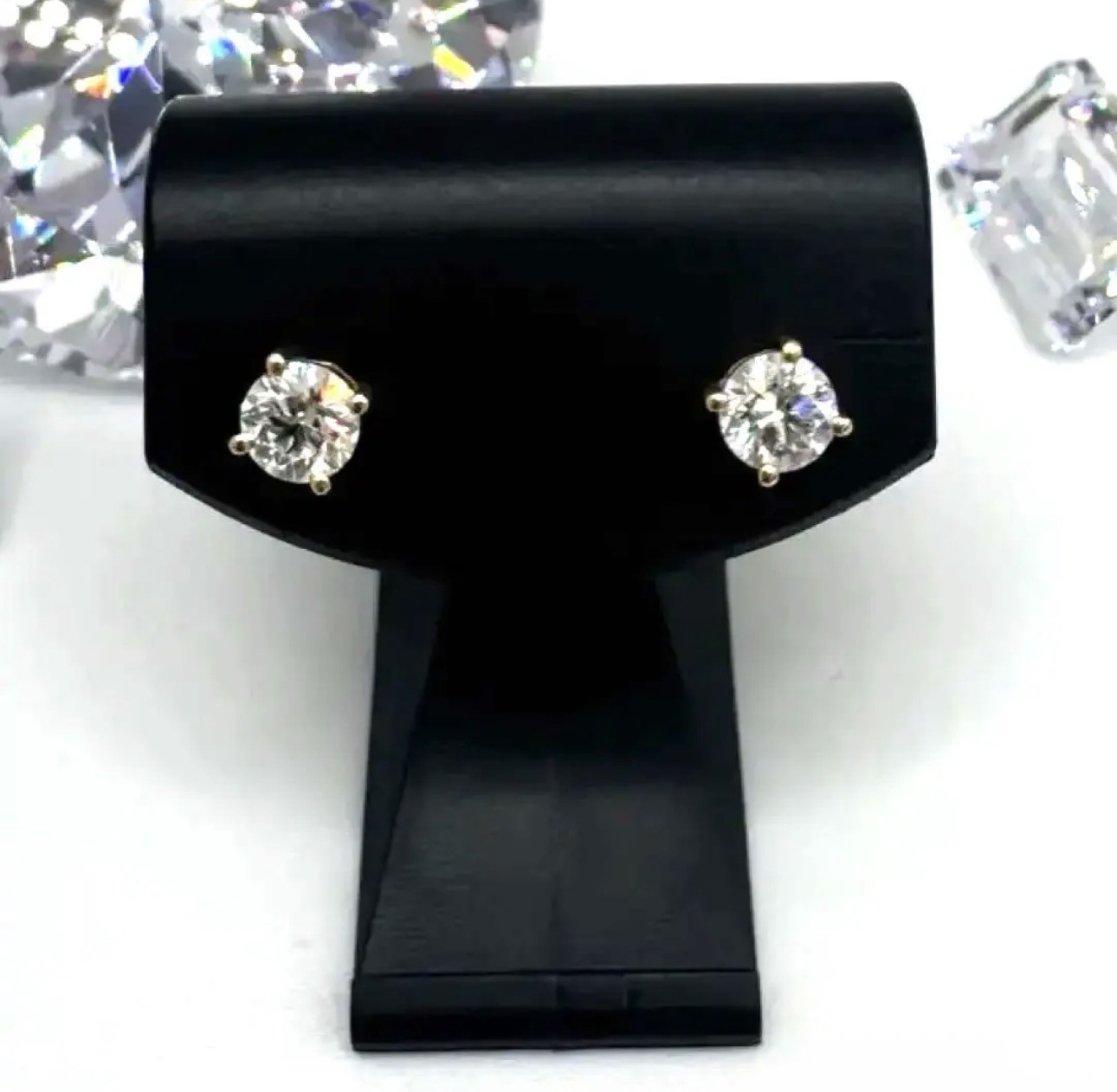 【1ct】ラボダイヤモンド ピアス 金 イエローゴールド YG