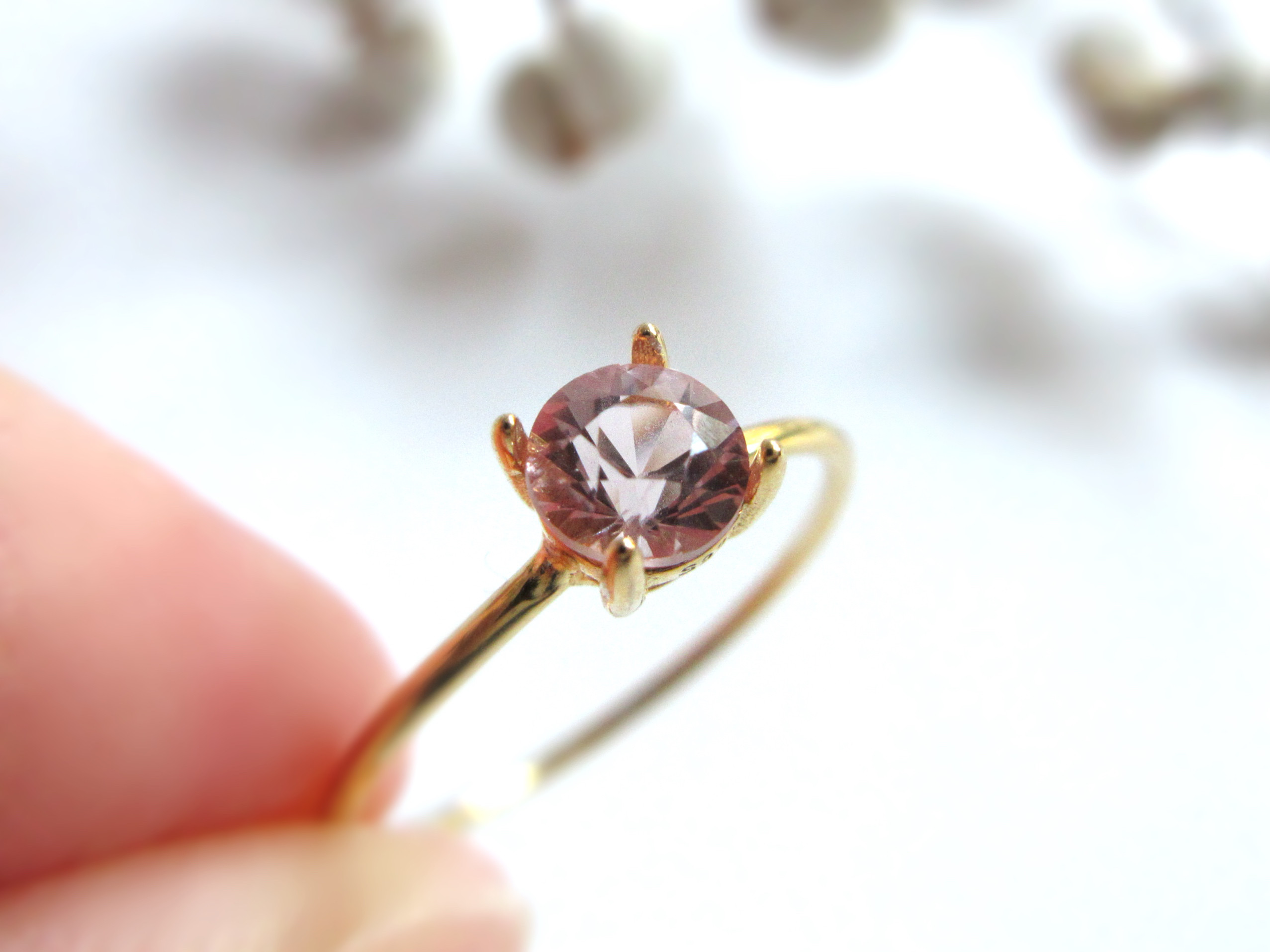 【8月の誕生石】4.5mm美粒「さくらピンクスピネル」ファセットリング【7号のみ】