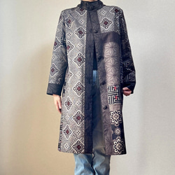 日本/大島紬】アンティーク大島紬のパッチワークガウチョパンツ 龍郷