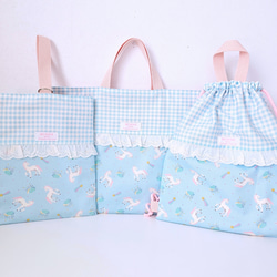 送料無料☆入学・入園3点セット☆ハートキルティング☆レッスンバッグ