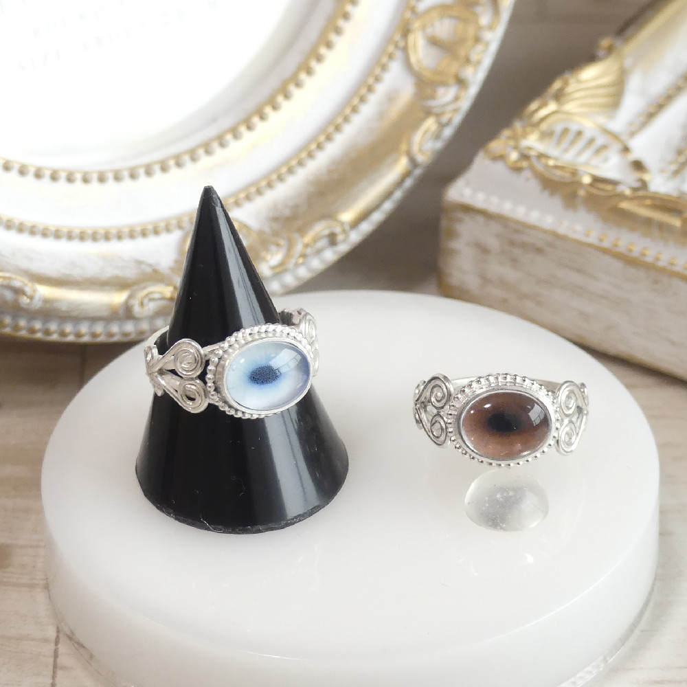 フリーサイズ馬の眼リング 魚目・茶目 Silver950【オーダー】