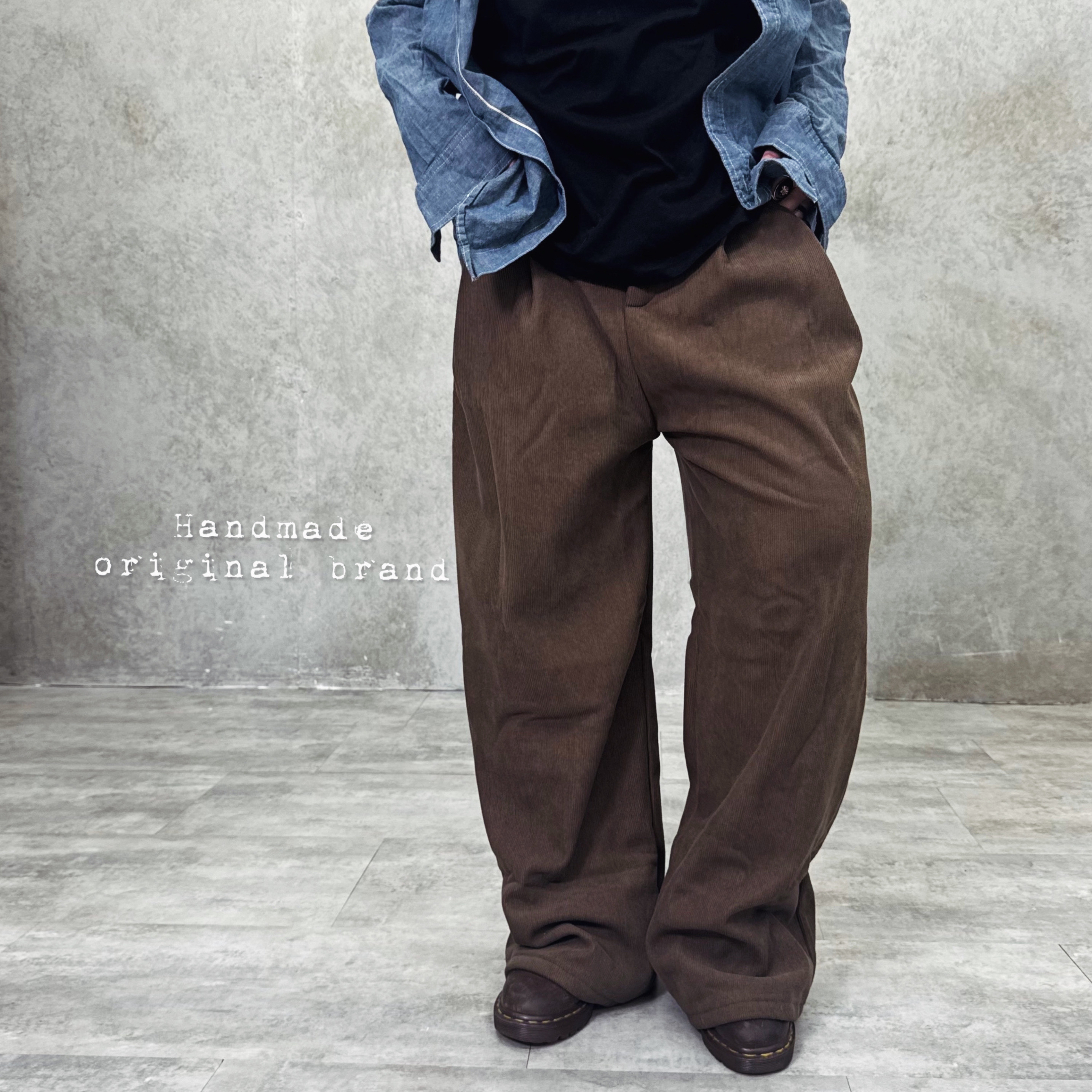 ■3日内発送■【とろける裏起毛。】あったかコーデュロイリラックスパンツ ウエストゴム バギー ワイドパンツ 冬