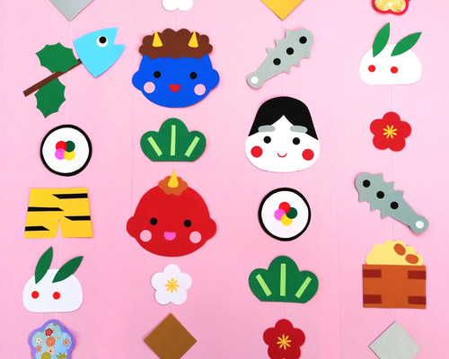 節分 吊るし飾り 壁面飾り ガーランド 12月 1月 2月 冬 雑貨・その他