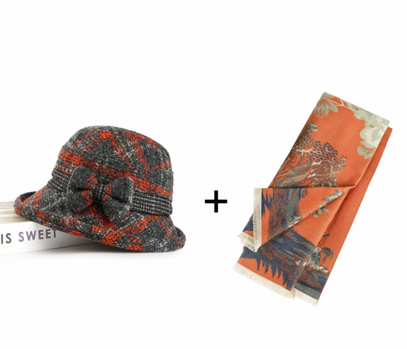 春秋*冬* 帽子&マフラー ２点セット* ハット*スカーフ* 旅行 *通勤 *通学 *日常*防寒