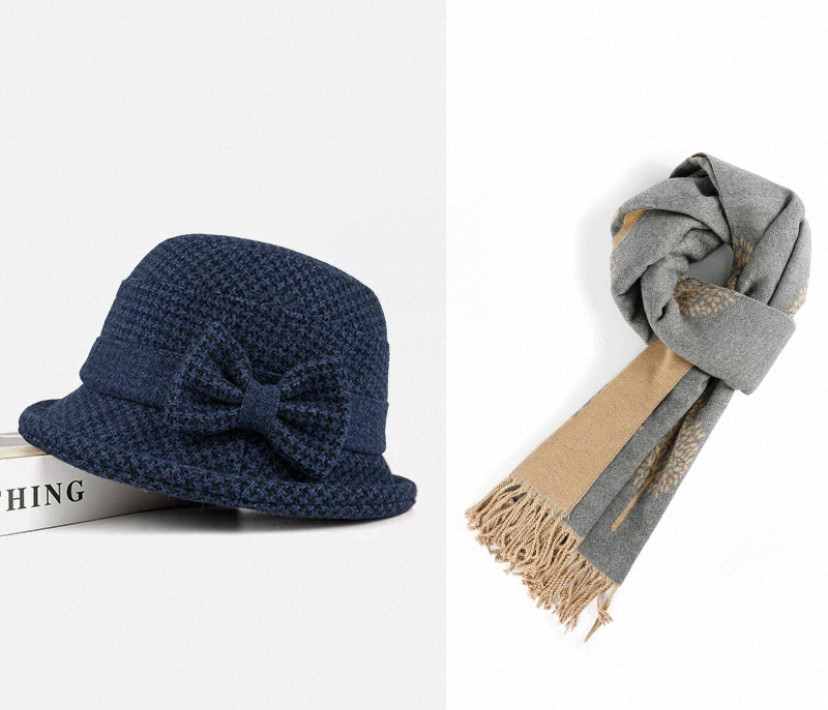 春秋*冬* 帽子&マフラー ２点セット* ハット*スカーフ* 旅行 *通勤 *通学 *日常*防寒