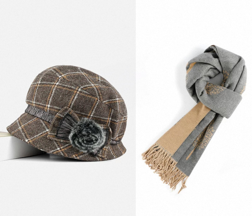 春秋*冬* 帽子&マフラー ２点セット* ハット*スカーフ* 旅行 *通勤 *通学 *日常*防寒