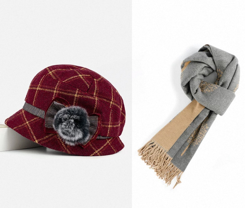 春秋*冬* 帽子&マフラー ２点セット* ハット*スカーフ* 旅行 *通勤 *通学 *日常*防寒