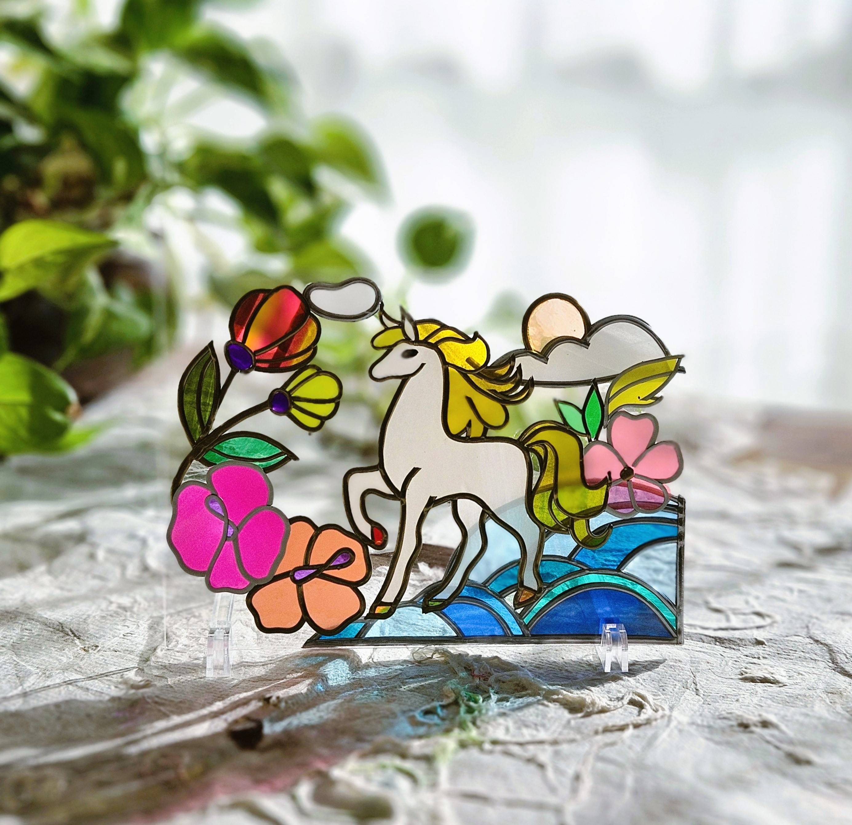 『ひかり駆ける 午（白馬） 2026迎春』卓上アート