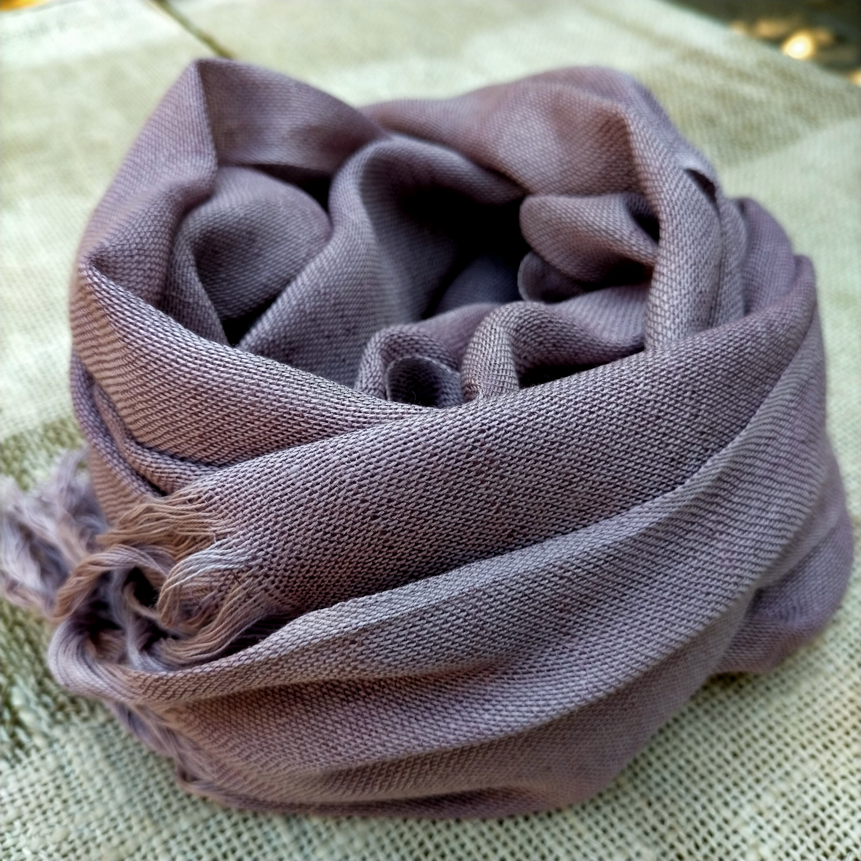 六葉茜染めシルクコットンストール