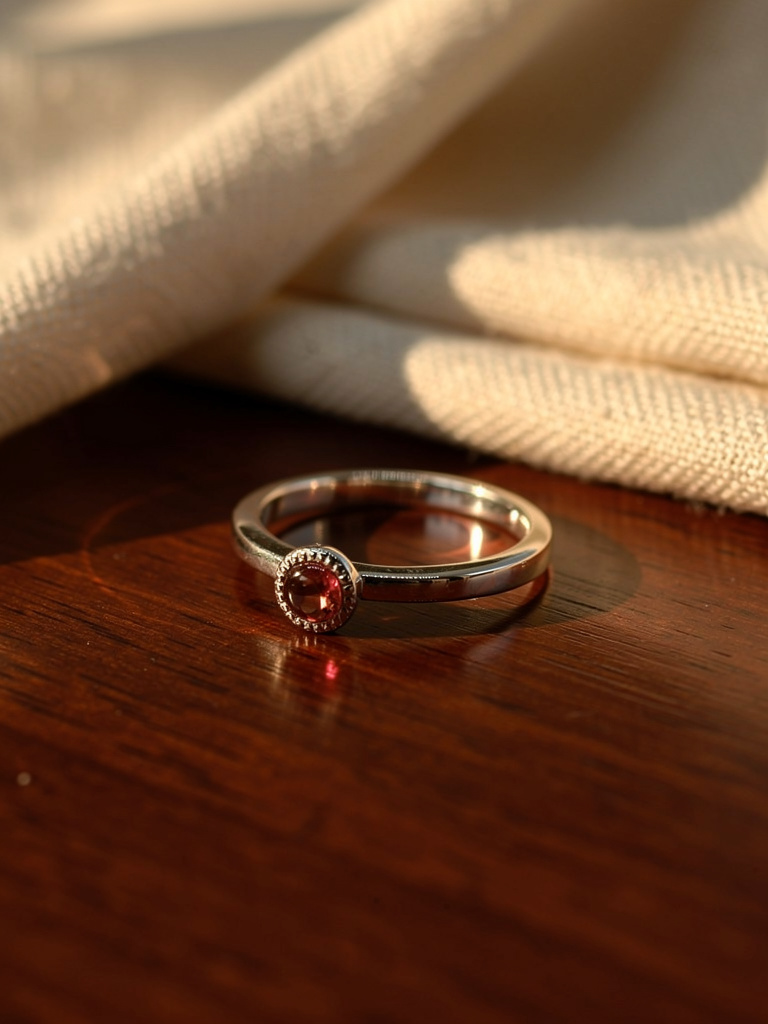 ガーネット × Silver950 深紅カボションリング 7,040円