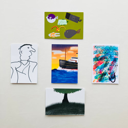#岡田露愁 ポストカード 額装アート 5点セット ⑩気まぐれセレクト― Yota Workshop ポストカード5枚セット ― 絵画