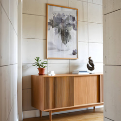 アートポスター 花瓶 フローラル 抽象画 グレートーン パープル 大人可愛い ナチュラルインテリア おしゃれ 8枚目の画像