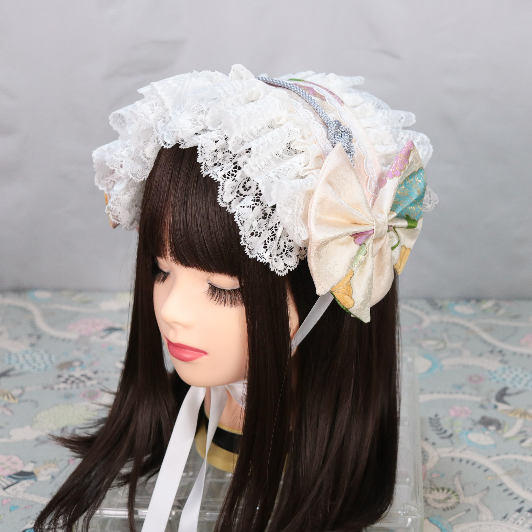 華花×帯留①　ヘッドドレス　ロリータ　和ロリ　成人式　卒業式