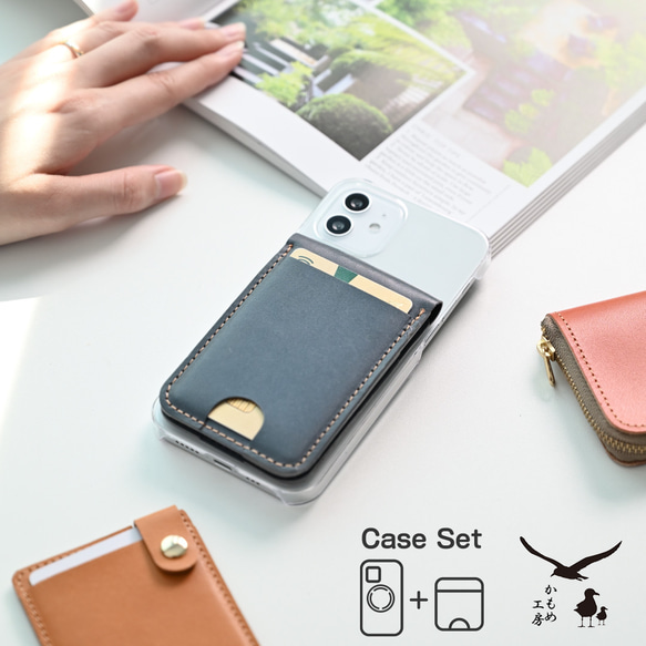 MagSafe対応 スマホケース MagCatch®【 Sジーンズ × クリア 】 スマートウォレットセット NM02K 1枚目の画像