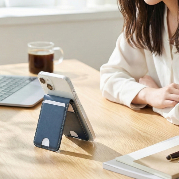 MagSafe対応 スマホケース MagCatch®【 Sジーンズ × クリア 】 スマートウォレットセット NM02K 14枚目の画像