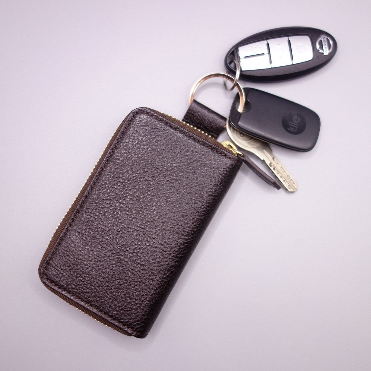 【ダークブラウン】引っ掛けて使う　コンパクトウォレット