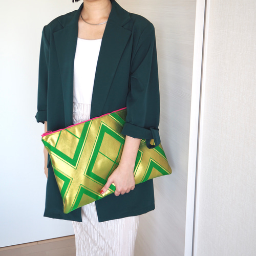 一点物】着物帯リメイク PCケース タブレットケース クラッチバッグ 帯