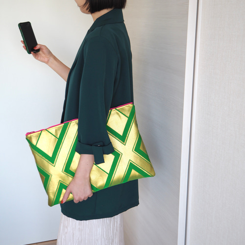 一点物】着物帯リメイク PCケース タブレットケース クラッチバッグ 帯