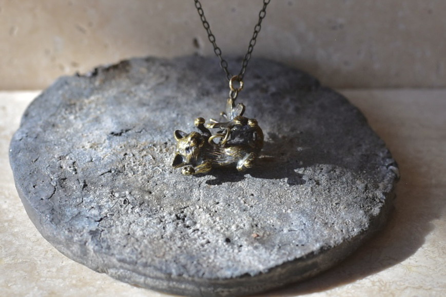 真鍮製　子猫ネックレス《こっちこっち》