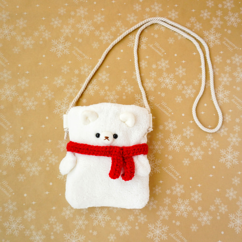 大人も子供も♫しろくまミニショルダーバッグ♡名入れポシェット
