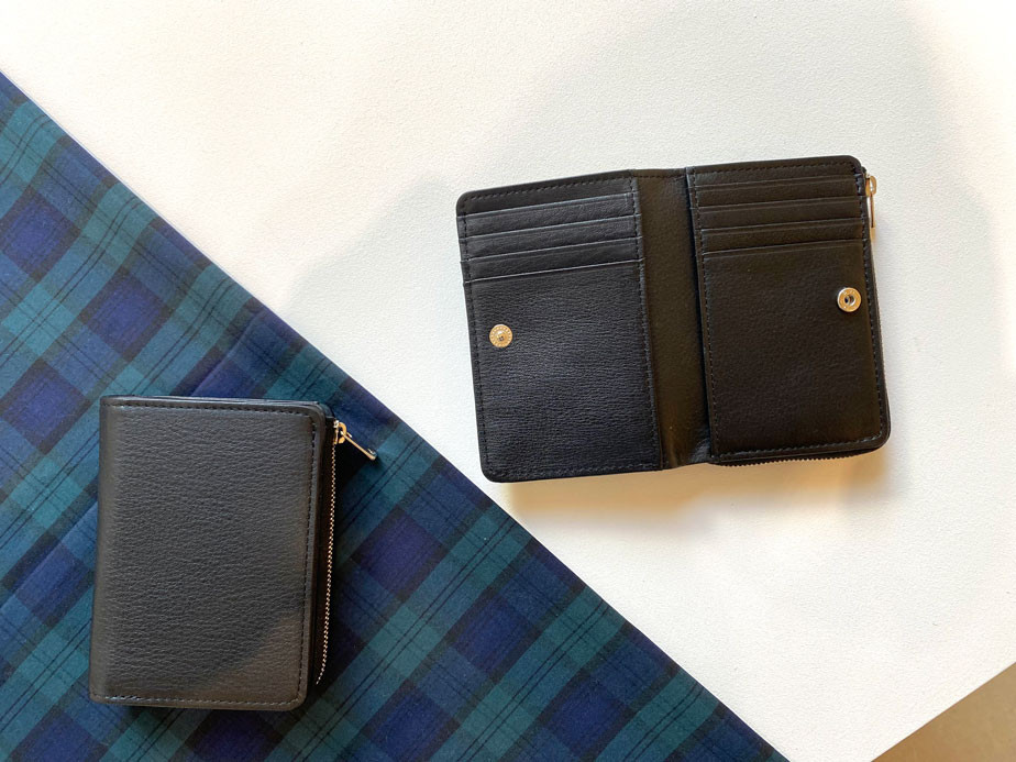 裏地のチェックが大人可愛い！収納上手さんのお財布！