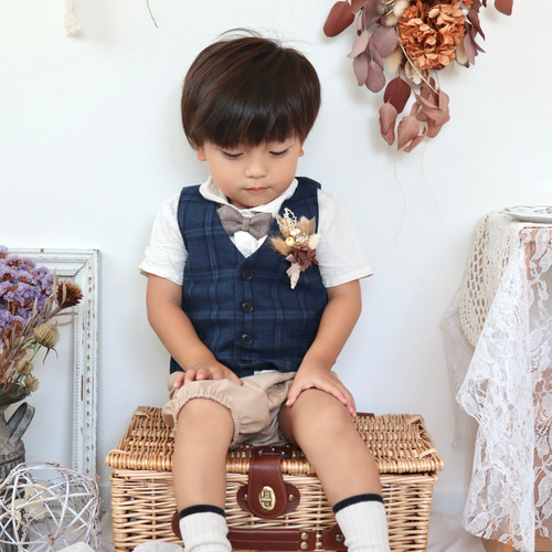 キッズ ブートニア~Silver white~結婚式 入学式 卒業式 ブートニア