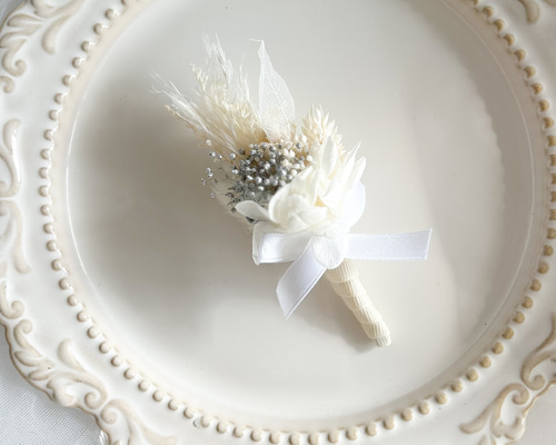キッズ ブートニア~Silver white~結婚式 入学式 卒業式 ブートニア