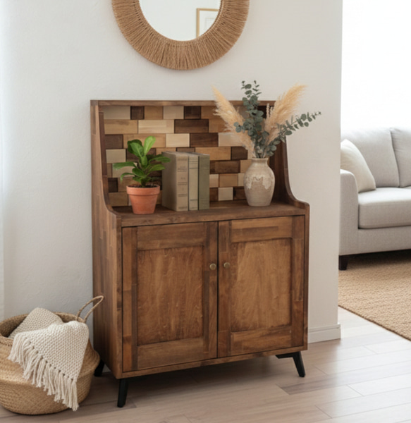 木のぬくもりを楽しむ＊北欧風コンソールキャビネット｜レンガデザイン